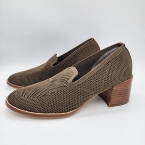 Eileen Fisher Dern Stretch Knit Loafer Pump Olive Green Size 9.5